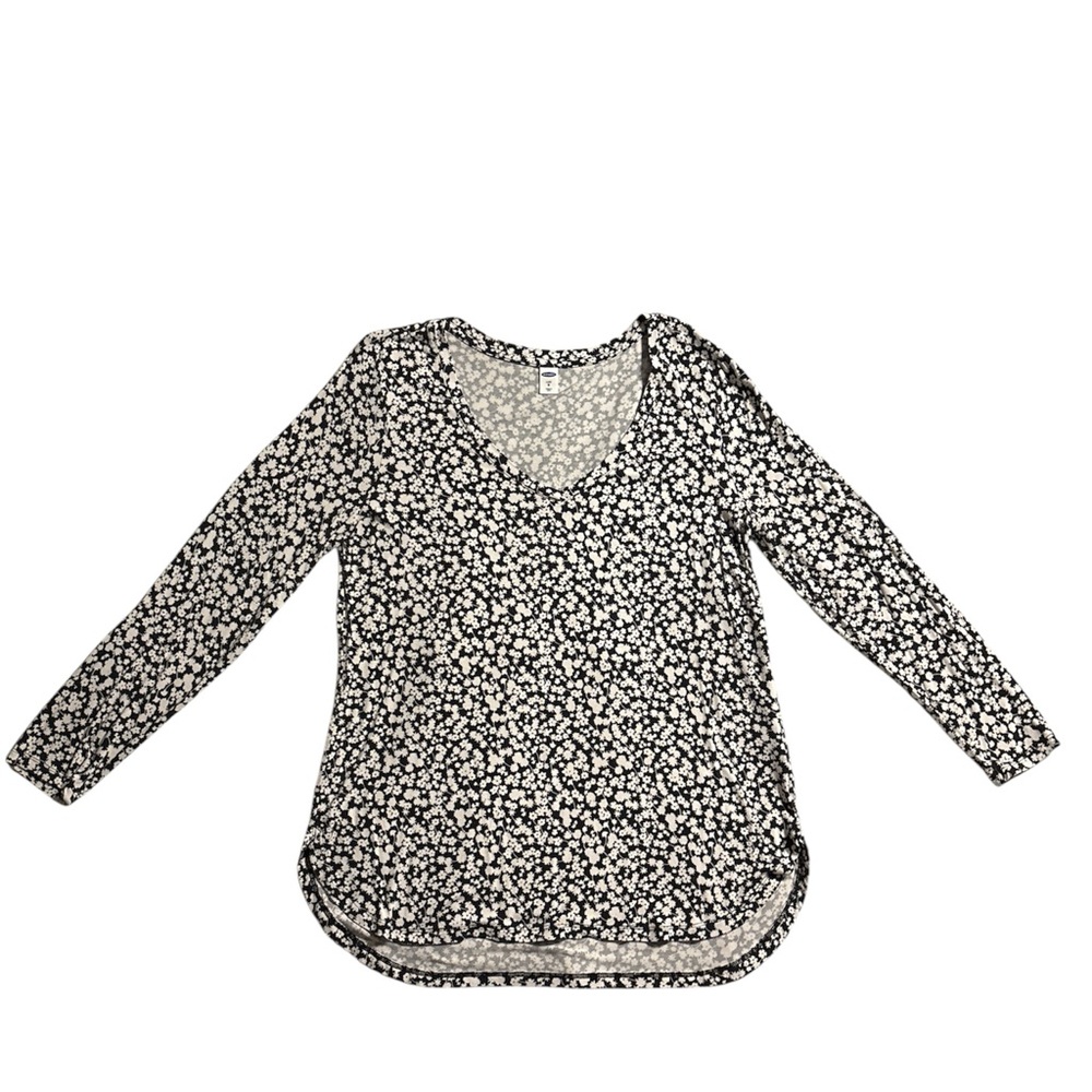 Old Navy Black and White Floral Top